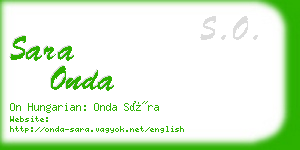 sara onda business card